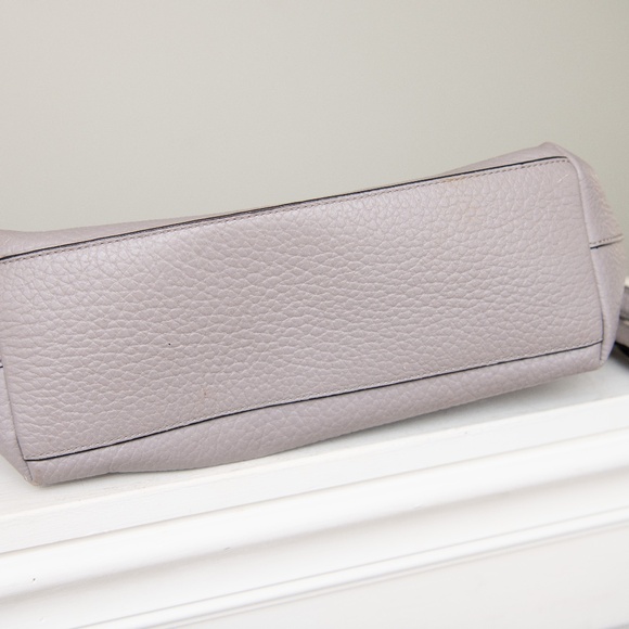 Kate Spade Purse Purple Gray Pebbled Leather Shoulder Bag w Crossbody Strap - Picture 5 of 5